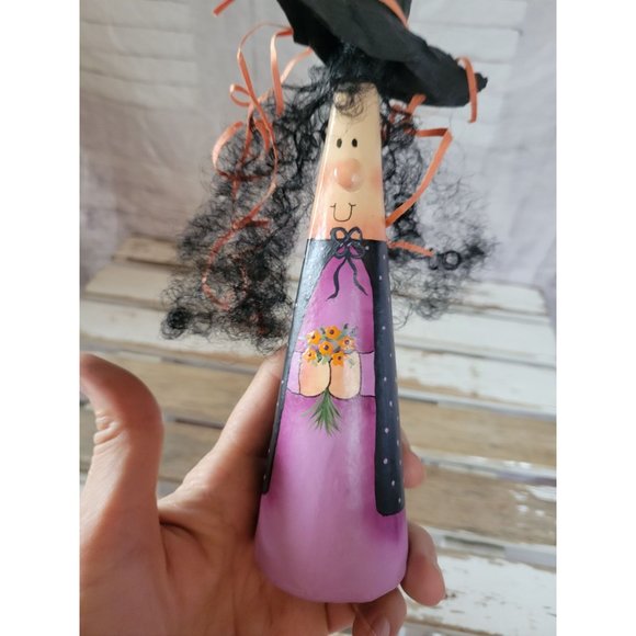 Steeple people witch flowers Halloween home decor shabby chic - Picture 2 of 7